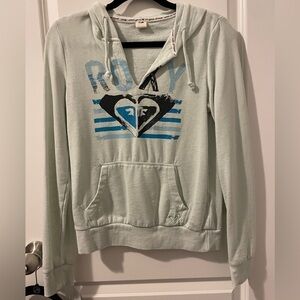 Lightweight long sleeve Roxy hoodie. Size small mint green